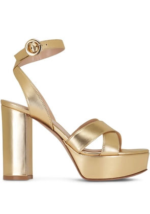 Gianvito Rossi Sabrina Mekong cross-over platform sandals - Gold