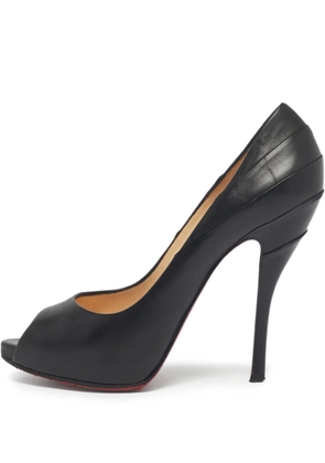 Christian Louboutin Pre-Owned peep-toe leather sandals - Black