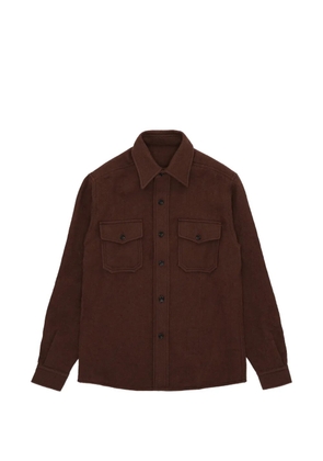 Fortela Kenny brushed chest-pocket overshirt - Brown