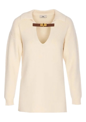 Elisabetta Franchi collar detail sweater - White