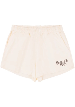 Sporty & Rich Bardot Disco cotton track shorts - Neutrals