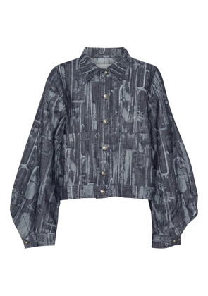 Henrik Vibskov printed denim jacket - Blue