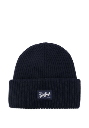 MC2 Saint Barth logo-appliqué ribbed-knit beanie - Blue