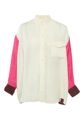 Victoria Beckham textured-crepe shirt - White