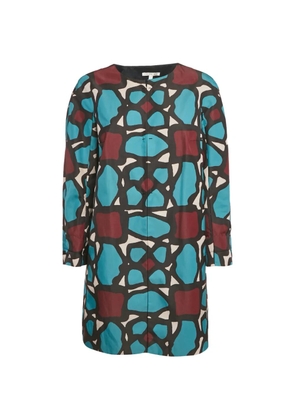 Paule Ka abstract-print round-neck mini dress - Blue