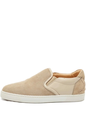 Christian Louboutin Pre-Owned louis junior leather slip-ons - Neutrals