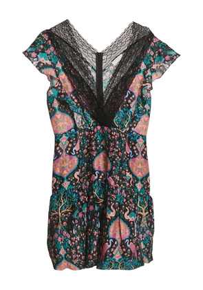 SANDRO lace bird print dress - Black