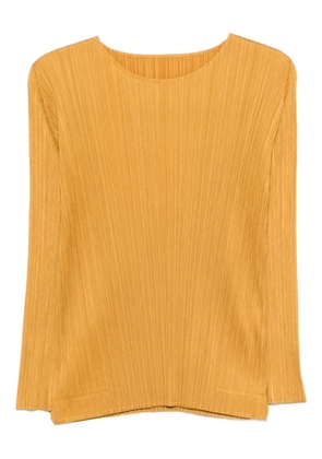 Pleats Please Issey Miyake Monthly Colors : September pleated long-sleeve blouse - Yellow