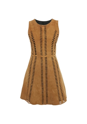 Maje suede cut-out dress - Brown
