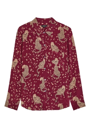 Rails Kate leopard-print button shirt - Red