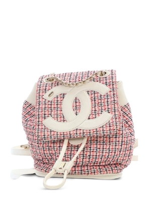 CHANEL Pre-Owned 2019 Tweed and Lambskin CC Mania backpack - Red