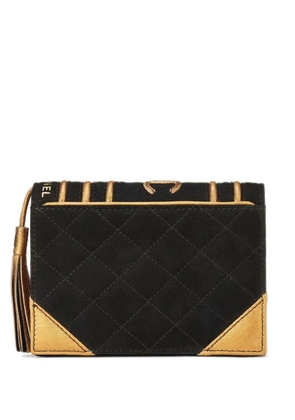 CHANEL Pre-Owned 2004 CC Bible Book suede clutch bag - Black