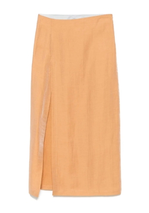 Alysi lurex-detailed midi skirt - Orange