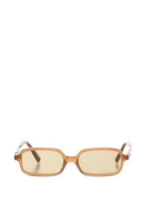 Miu Miu logo-lettering rectangle-frame sunglasses - Neutrals