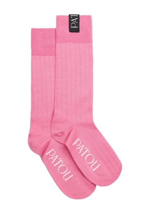 Patou ribbed logo socks - Pink