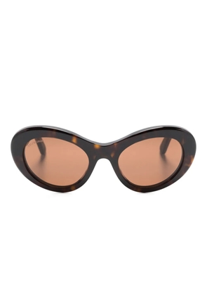 Balenciaga Eyewear logo-plaque round-frame sunglasses - Brown