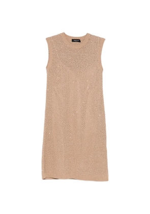 Fabiana Filippi open-knit sleeveless mini dress - Neutrals