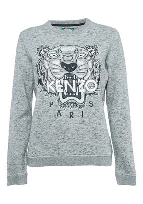 Kenzo Pre-Owned tiger head-embroidered sweatshirt - Grey