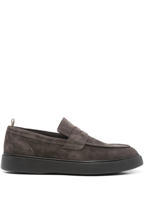 Officine Creative Frame 001 suede penny loafers - Brown