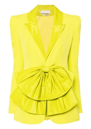 Saiid Kobeisy crepe tailored jacket with taffeta collar and bow - Green