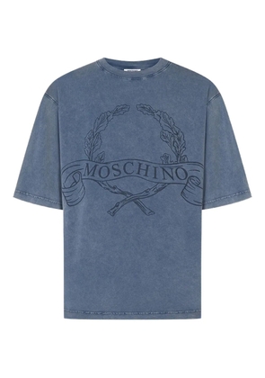 Moschino laurel wreath embroidered T-shirt - Blue