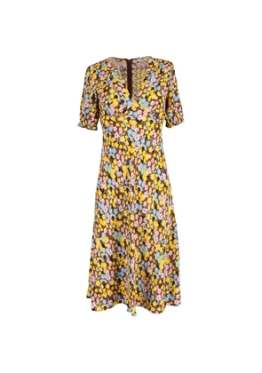 Diane Von Furstenberg Vintage floral-print midi dress - Yellow