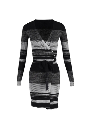 Diane Von Furstenberg Vintage striped wrap dress - Black