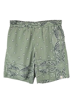 THE WORLD IS YOURS paisley-print swim shorts - Green