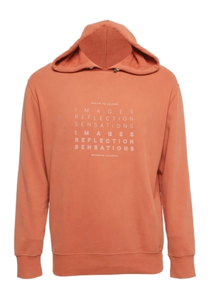 Brunello Cucinelli slogan-print cotton hoodie - Orange