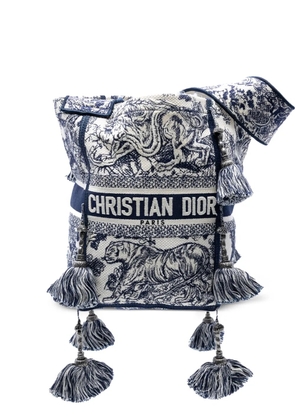 Christian Dior Pre-Owned 2021 Canvas Embroidered Toile De Jouy D Bubble bucket bag - Blue