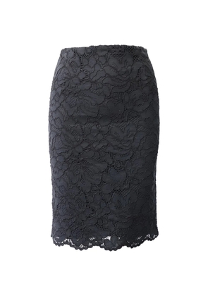 SANDRO lace scallop-hem midi skirt - Black