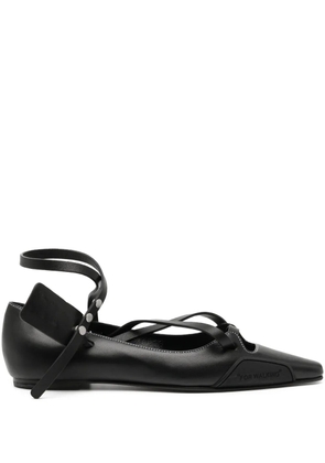 Off-White strapped flat pumps - Black