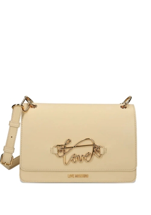 Love Moschino logo-plaque shoulder bag - Neutrals
