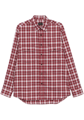 Brioni checked shirt - Red