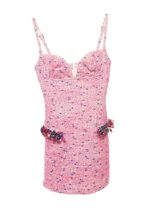 AREA embellished tweed mini dress - Pink