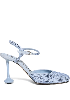 LOEWE 90mm Toy crystal-embellished ankle-strap pumps - Blue