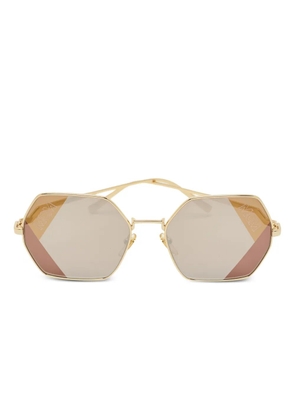 MCM Pre-Owned MCM126S geometric sunglasses - Gold