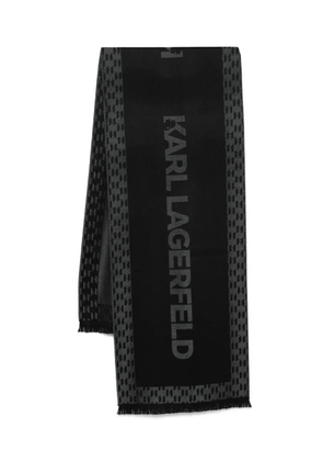 Karl Lagerfeld monogram-pattern scarf - Black
