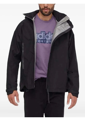 adidas three-stripe hooded jacket - Black