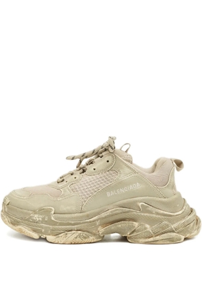 Balenciaga Pre-Owned Triple S leather trainers - Neutrals
