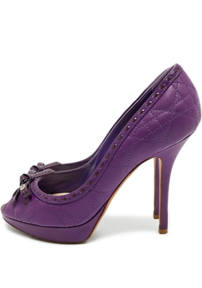 Christian Dior Pre-Owned Cannage bow leather pumps - Purple
