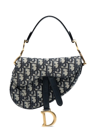 Christian Dior Pre-Owned 2018 Mini Oblique Canvas Saddle Bag satchel - Blue