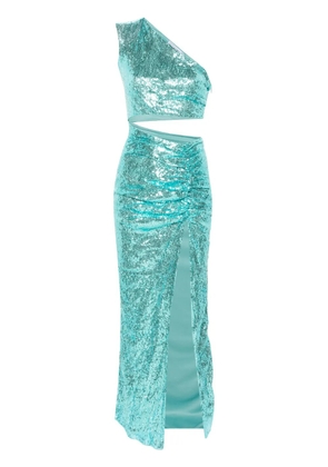 Amen cut-out sequined maxi dress - Blue