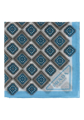 Prada geometric-pattern cotton foulard - Blue