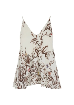 Semicouture floral-print sleeveless top - White