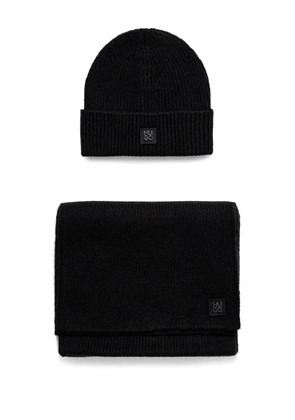 HUGO appliqué beanie set - Black