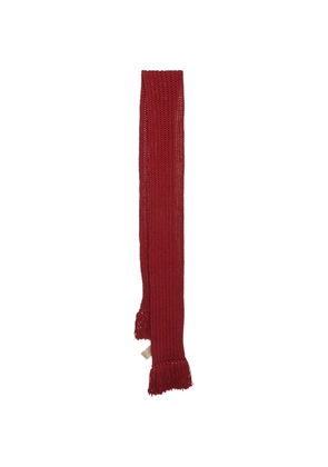 Gucci Pre-Owned ribbed fringed scarf - Red