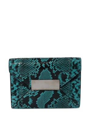 Michael Kors Vintage animal-print logo-detail clutch bag - Green