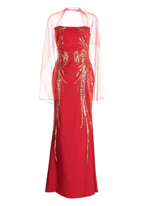 Saiid Kobeisy sequin-embellished strapless dress - Red