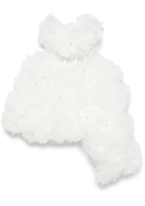 Loulou floral-appliqué mini dress - White